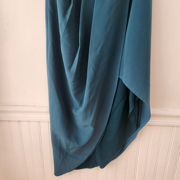 Lovers & Friends Rivera Dress Teal Green Asymmetric Bridesmaids Dress Cocktail S - Picture 3 of 8